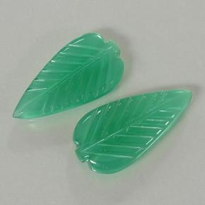 Gemas de Ágata Verde claro natural de 6.47 ct, Corte Flor, Transparente