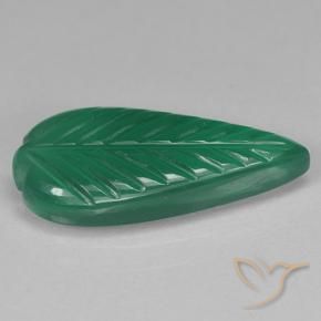 Ágata Verde cálido natural de 3.30 ct, Corte Flor, Translúcido