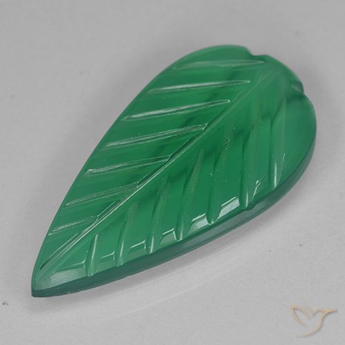 2.75ct Natural Verde medio Ágata, Corte Flor, Transparente