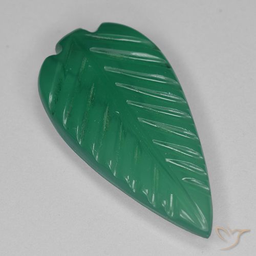 2.19ct Natural Verde medio Ágata, Corte Flor, Translúcido