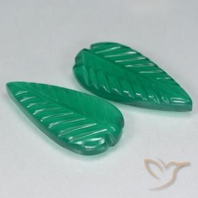 Gemas de Ágata Verde cálido natural de 6.86 ct, Corte Flor, Translúcido