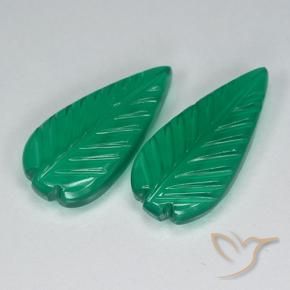 Gemas de Ágata Verde cálido natural de 6.86 ct, Corte Flor, Translúcido