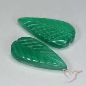 Gemas de Ágata Verde medio natural de 7.52 ct, Corte Flor, Translúcido