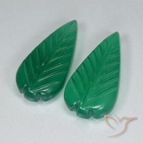 Gemas de Ágata Verde medio natural de 7.52 ct, Corte Flor, Translúcido