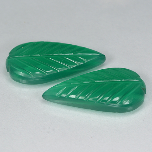 Gemas de ágata verde natural de 6,48 ct, corte flor, translúcido
