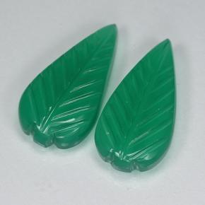 Gemas de ágata verde natural de 6,48 ct, corte flor, translúcido