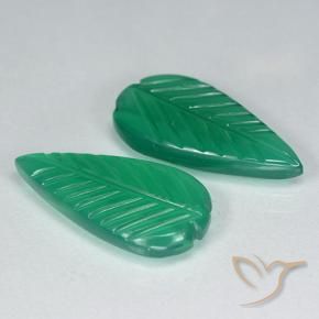 Gemas de Ágata Verde cálido natural de 6.44 ct, Corte Flor, Translúcido