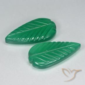 Gemas de Ágata Verde claro natural de 7.70 ct, Corte Flor, Translúcido