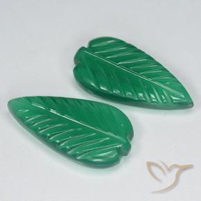 Gemas de Ágata Verde medio natural de 7.35 ct, Corte Flor, Translúcido