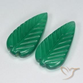 Gemas de Ágata Verde medio natural de 7.35 ct, Corte Flor, Translúcido