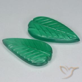 Gemas de Ágata Verde medio natural de 7.05 ct, Corte Flor, Transparente