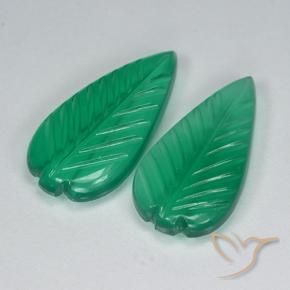 Gemas de Ágata Verde medio natural de 7.05 ct, Corte Flor, Transparente