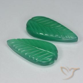 Gemas de Ágata Verde cálido natural de 7.23 ct, Corte Flor, Translúcido