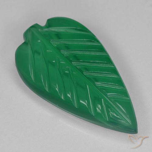 3.00ct Natural Verde medio Ágata, Corte Flor, Translúcido