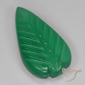 Ágata Verde medio natural de 3.00 ct, Corte Flor, Translúcido