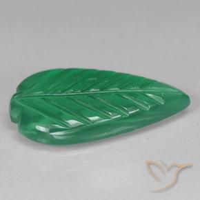 Ágata Verde medio natural de 3.00 ct, Corte Flor, Translúcido