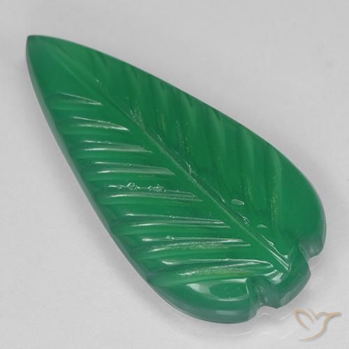 Ágata Verde cálido natural de 3.44 ct, Elegante, Translúcido