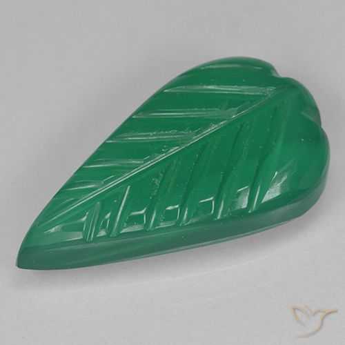2.57ct Natural Verde medio Ágata, Corte Flor, Translúcido