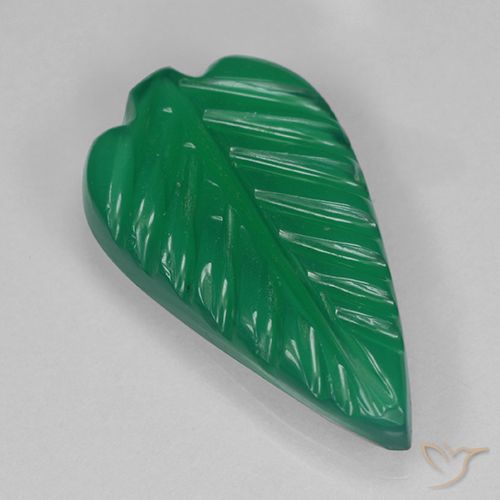 2.62ct Natural Verde medio Ágata, Corte Flor, Translúcido