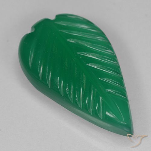 3.07ct Natural Verde medio Ágata, Corte Flor, Translúcido