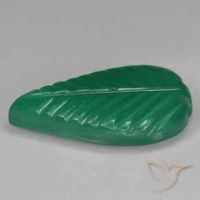 Ágata Verde medio natural de 3.07 ct, Corte Flor, Translúcido