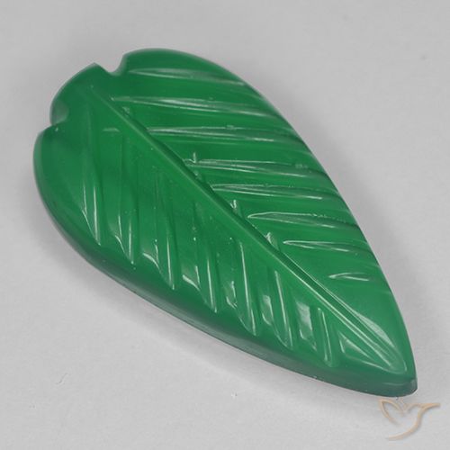 3.52ct Natural Verde medio Ágata, Corte Flor, Translúcido