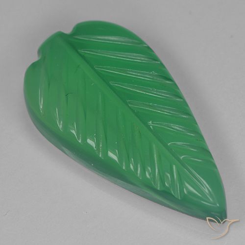 4.29ct Natural Verde albahaca claro Ágata, Corte Flor, Translúcido