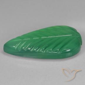 Ágata Verde albahaca claro natural de 4.29 ct, Corte Flor, Translúcido