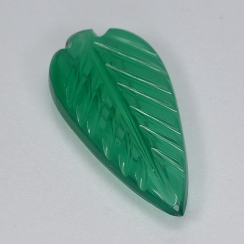 Ágata Verde cálido natural de 1.39 ct, Corte Flor, Transparente