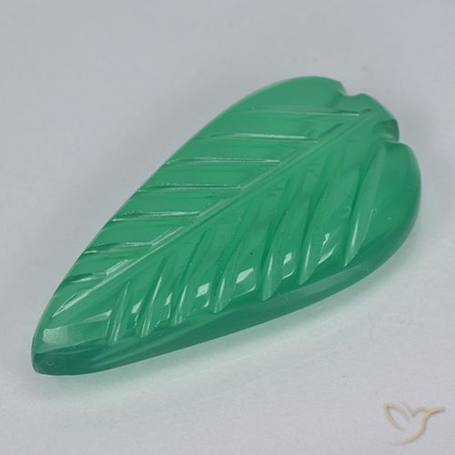 3.92ct Natural Verde frío Ágata, Corte Flor, Translúcido