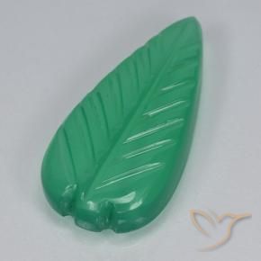 Ágata Verde frío natural de 3.92 ct, Corte Flor, Translúcido