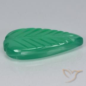 Ágata Verde frío natural de 3.92 ct, Corte Flor, Translúcido
