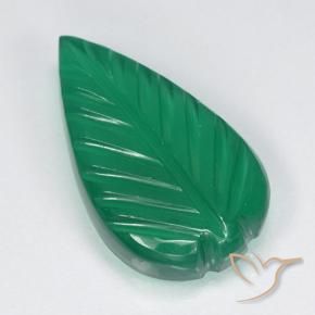 Ágata Verde cálido natural de 3.77 ct, Corte Flor, Translúcido