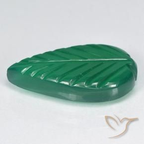 Ágata Verde cálido natural de 3.77 ct, Corte Flor, Translúcido