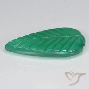 Ágata Verde cálido natural de 3.13 ct, Corte Flor, Translúcido