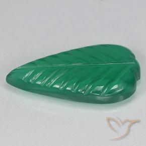 Ágata Verde cálido natural de 2.69 ct, Corte Flor, Translúcido