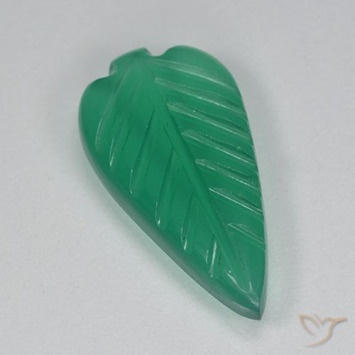 2.83ct Natural Verde medio Ágata, Corte Flor, Translúcido