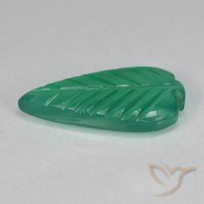 Ágata Verde medio natural de 2.83 ct, Corte Flor, Translúcido