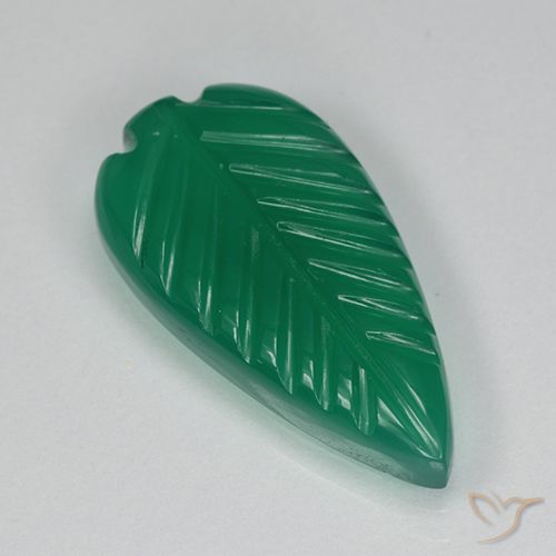 3.93ct Natural Verde bosque Ágata, Corte Flor, Translúcido