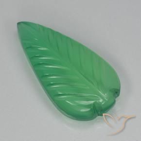 Ágata Verde amarillento natural de 3.55 ct, Corte Flor, Transparente