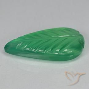 Ágata Verde amarillento natural de 3.55 ct, Corte Flor, Transparente