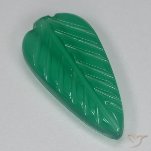 2.82ct Natural Verde medio Ágata, Corte Flor, Translúcido