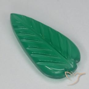Ágata Verde medio natural de 2.82 ct, Corte Flor, Translúcido