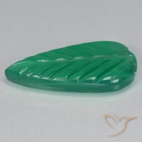 Ágata Verde medio natural de 2.82 ct, Corte Flor, Translúcido