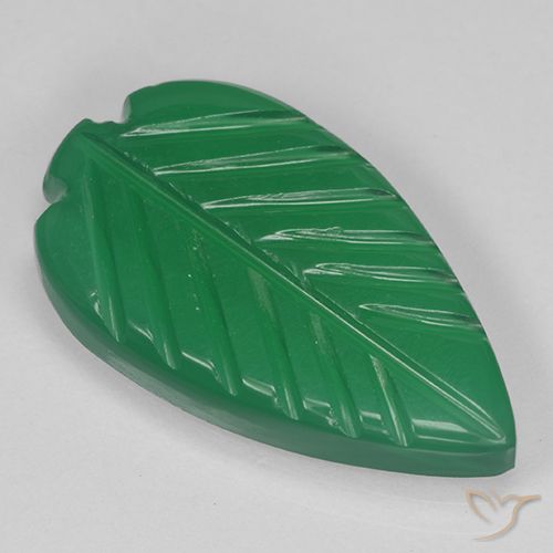 3.88ct Natural Verde medio Ágata, Corte Flor, Translúcido