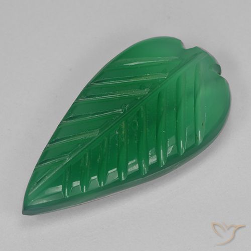 3.69ct Natural Verde bosque Ágata, Corte Flor, Translúcido