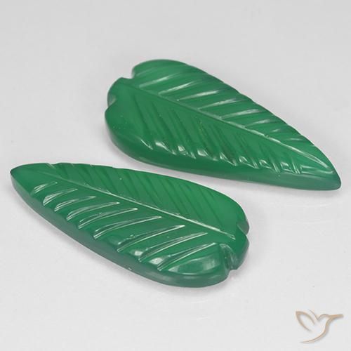 Gemas de ágata verde natural de 7,51 ct, forma elegante, translúcido