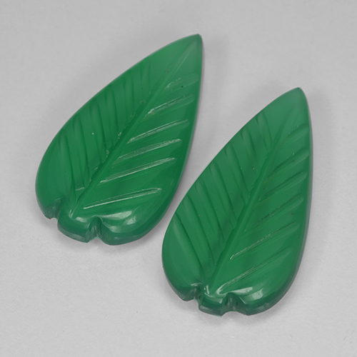 Gemas de Ágata Verde cálido natural de 5.74 ct, Corte Flor, Translúcido