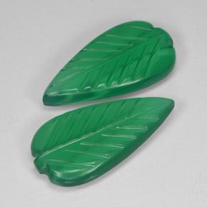 Gemas de Ágata Verde cálido natural de 5.74 ct, Corte Flor, Translúcido