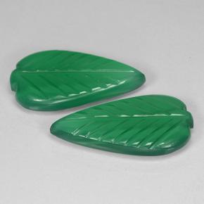 Gemas de Ágata Verde cálido natural de 5.74 ct, Corte Flor, Translúcido